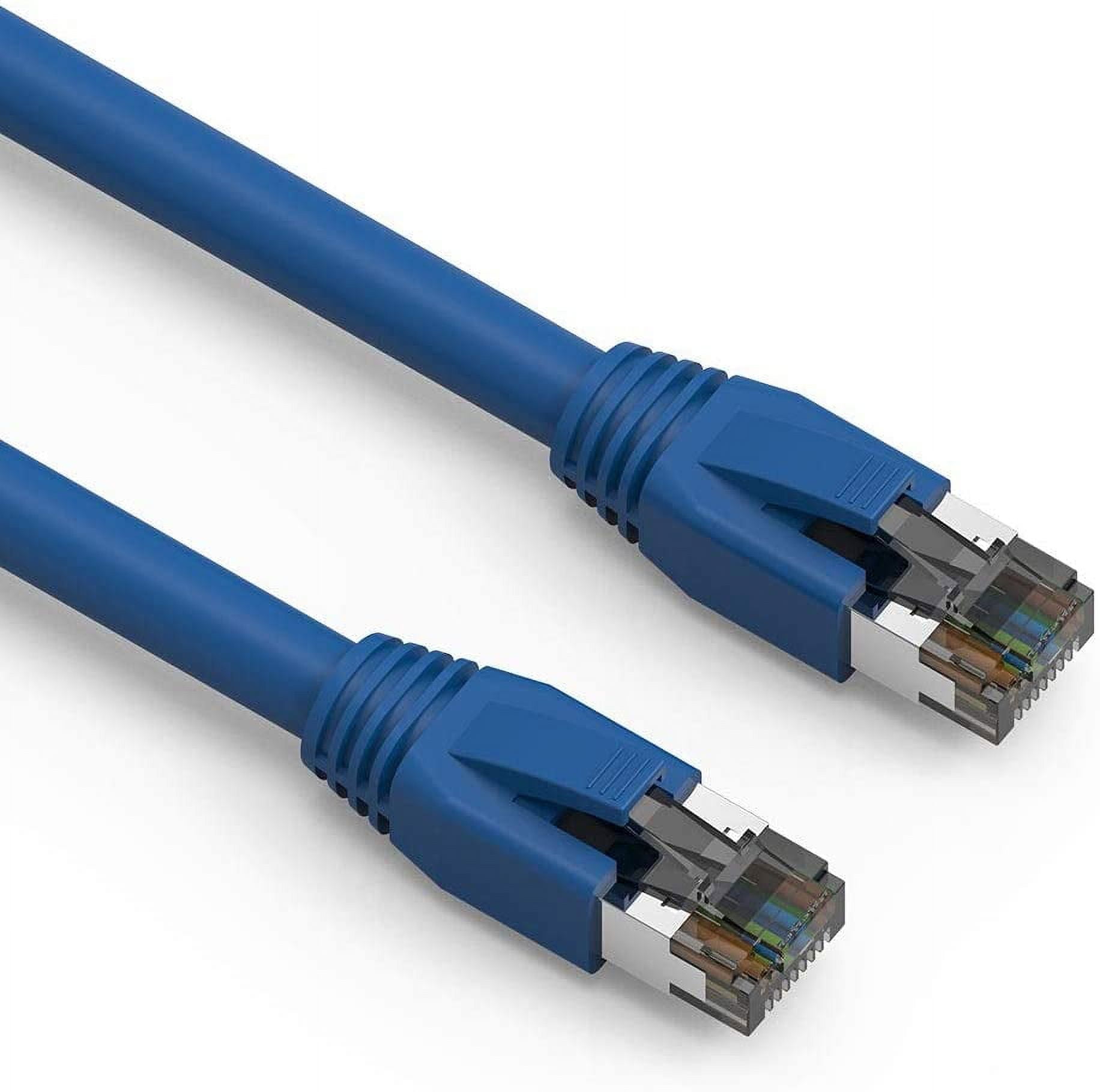Cat 8 Ethernet Cable 35 ft Network Internet Cable, Flat LAN Cord Poe with  RJ45 Connector for Modems, Routers, Switches, Gaming, Network Adapters,  PS5, PS4, PC, Laptop, Desktop 