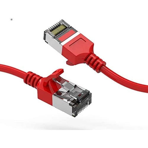 Nippon Labs 60CAT8-5-30RD 5 ft. Cat 8 Red U/FTP Slim Ethernet Network Cable 30AWG - Latest 40Gbps 2000Mhz RJ45 Patch Cord