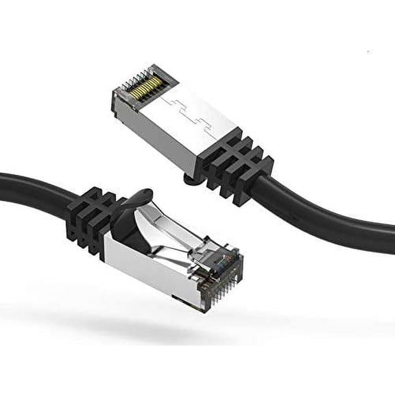 Nippon Labs 60CAT8-7-26BK Cat8 Ethernet Cable 7 feet Slim Series - Black | 2GHz, 40G, S/FTP - in Wall, Outdoor for Gaming, Router, Modem, PC, Switch, etc.