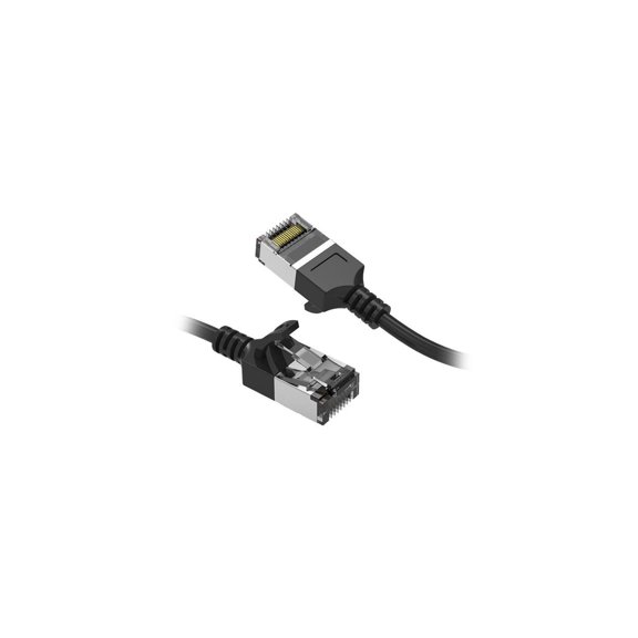 Nippon Labs 60CAT8-7-30BK 7 ft. Cat.8 U/FTP Slim Ethernet Network Cable Black 30AWG - Latest 40Gbps 2000Mhz RJ45 Patch Cord