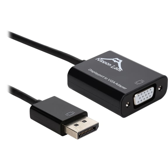 Nippon Labs AD-DP-VGA 6" DisplayPort to VGA, Gold-Plated DP to VGA Adapter (Male to Female) 1080P Video Adapter Converter