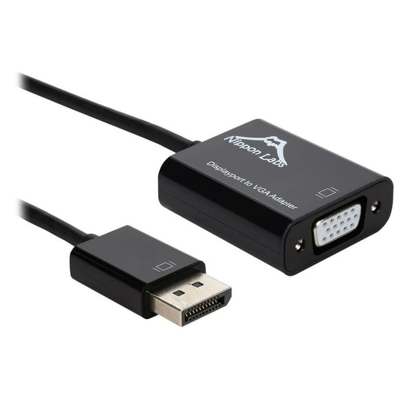 Nippon Labs AD-DP-VGA 6" DisplayPort to VGA, Gold-Plated DP to VGA Adapter (Male to Female) 1080P Video Adapter Converter