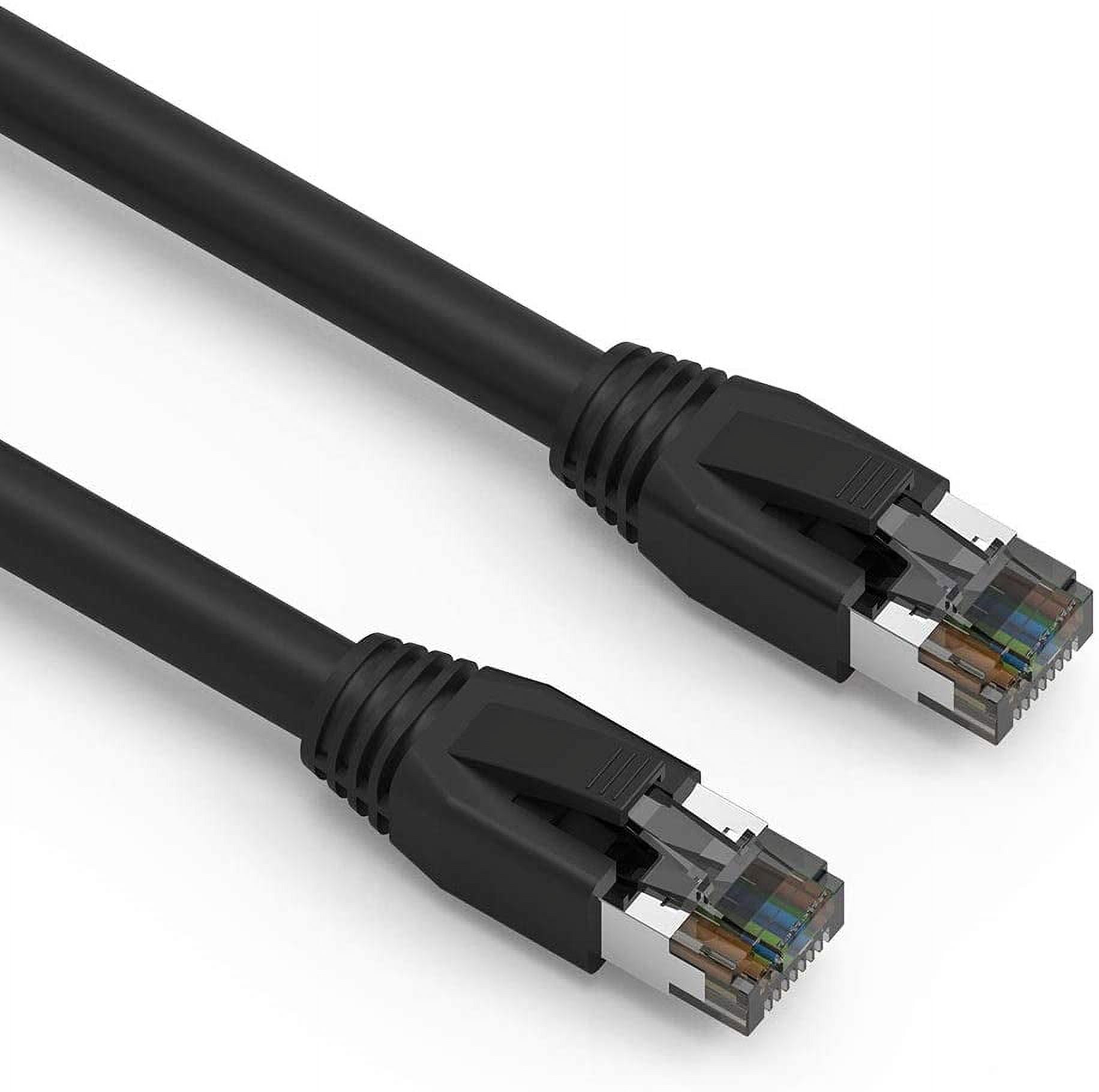 Nippon Labs Cat 8 Ethernet Cable for PS Xbox PC - 25 feet - Black (60CAT8-25-24BK)