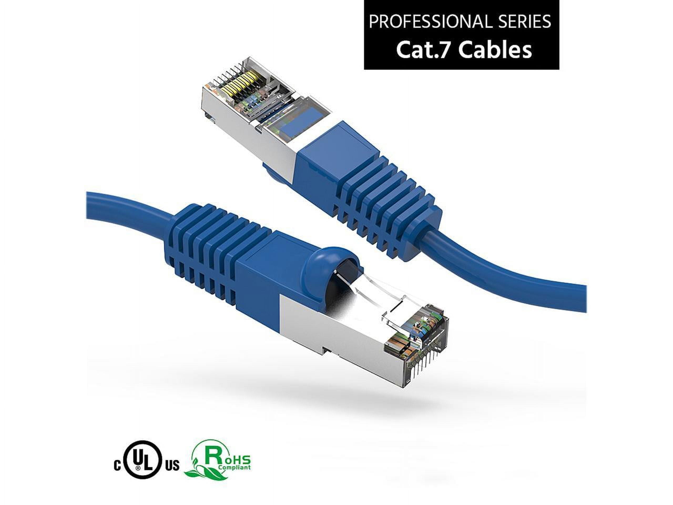 Nippon Labs Cat7 Shielded (SSTP) 600MHz Ethernet Network Booted Cable, 26AWG 5 Feet Gigabit LAN Network Cable RJ45 High Speed Patch Cable, Blue, 60CAT7-5BL