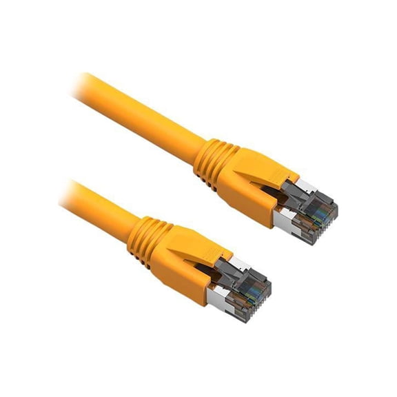 Nippon Labs Cat8 RJ45 0.5FT Ethernet Patch Internet Network LAN Cable, Indoor/Outdoor, 24AWG, Shielded Latest 40Gbps 2000Mhz, Weatherproof S/FTP for Router, PS4, PS5, Xbox, PoE, Switch, Modem (Yellow)