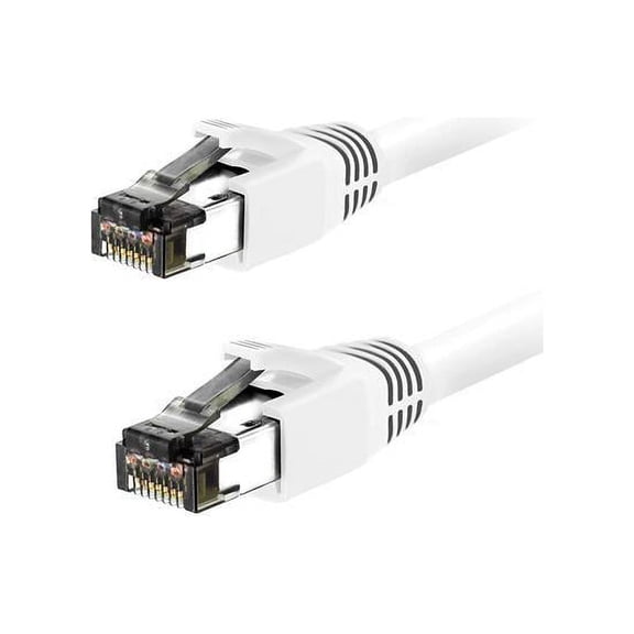 Nippon Labs Cat8 RJ45 0.5FT Ethernet Patch Internet Network LAN Cable, Indoor/Outdoor, 24AWG, Shielded Latest 40Gbps 2000Mhz, Weatherproof S/FTP for Router, PS4, PS5, Xbox, PoE, Switch, Modem (White)