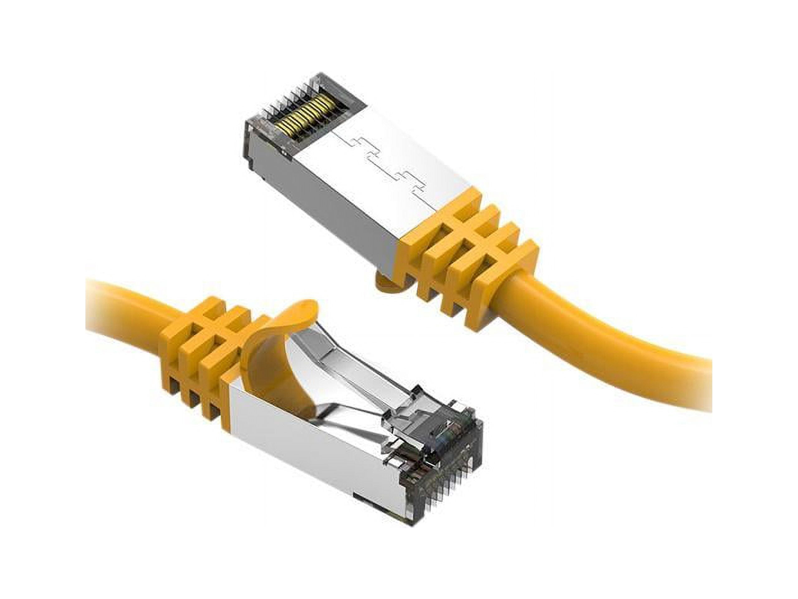 Nippon Labs Cat8 RJ45 10ft Ethernet Patch Internet Network LAN Cable, In/Outdoor, 26AWG, Shielded Latest 40Gbps 2000MHz, Weatherproof S/ftP -in Wall, Outdoor for Gaming/Router/Modem/PC/Switch (Yellow)
