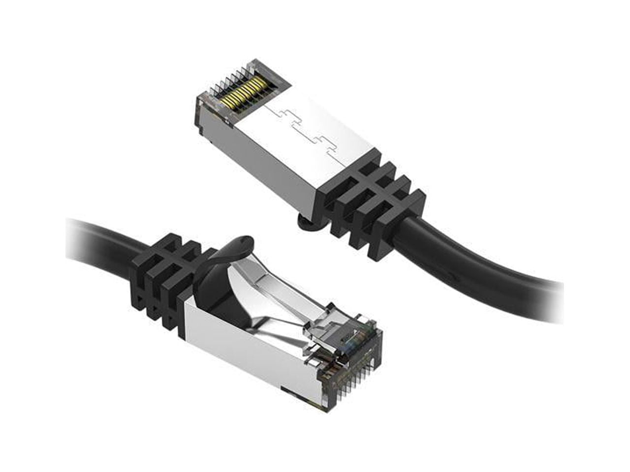 Nippon Labs Cat8 RJ45 10ft Ethernet Patch Internet Network LAN Cable, In/Outdoor, 26AWG, Shielded Latest 40Gbps 2000MHz, Weatherproof S/ftP -in Wall, Outdoor for Gaming/Router/Modem/PC/Switch (Black)
