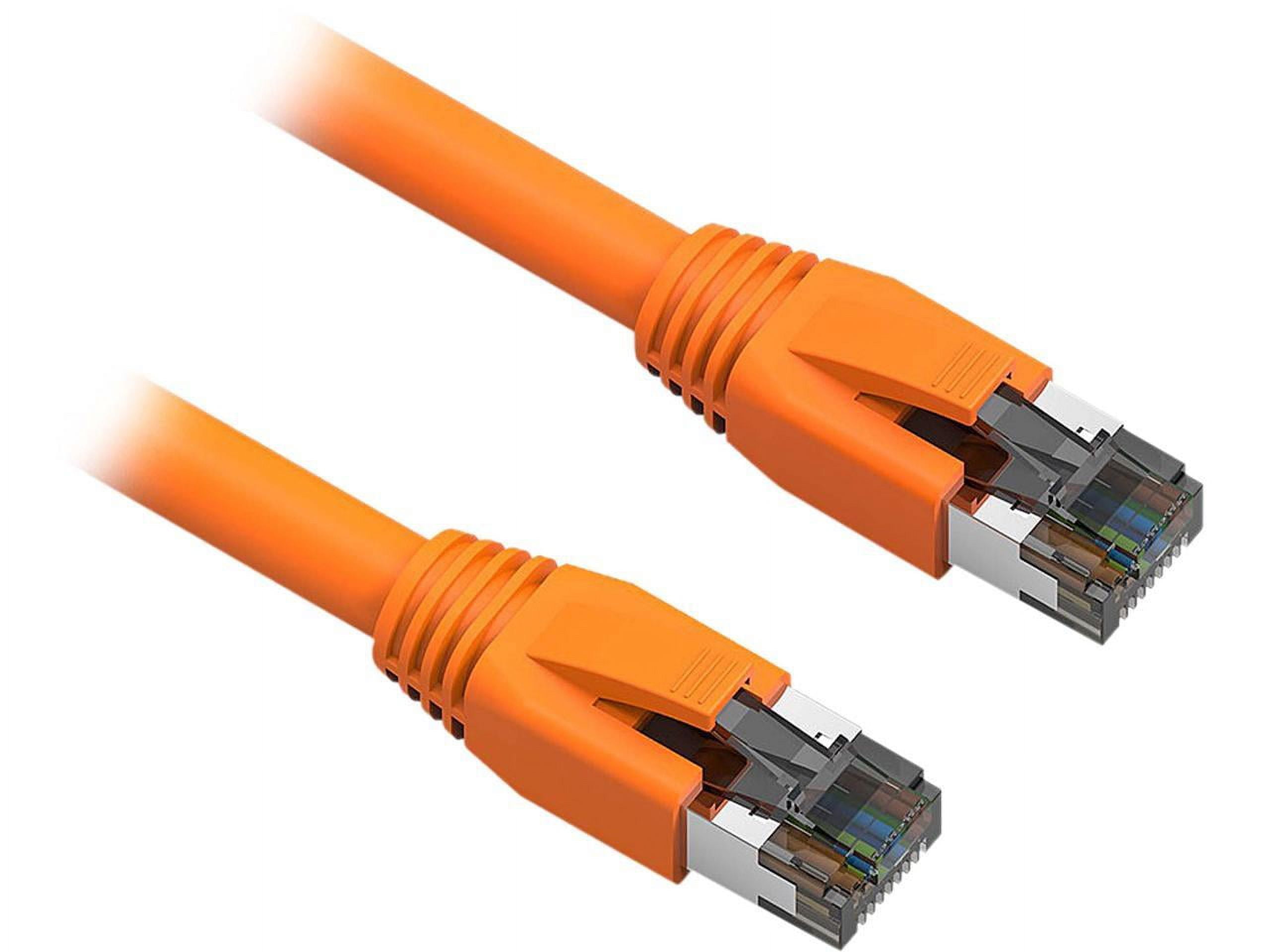 Nippon Labs Cat8 RJ45 15FT Ethernet Patch Internet Network LAN Cable, Indoor/Outdoor, 24AWG, Shielded Latest 40Gbps 2000Mhz, Weatherproof S/FTP for Router, PS4, PS5, Xbox, PoE, Switch, Modem (Orange)