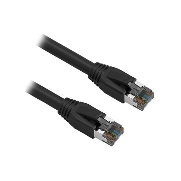 Nippon Labs Cat8 RJ45 1FT Ethernet Patch Internet Network LAN Cable, Indoor/Outdoor, 24AWG, Shielded Latest 40Gbps 2000Mhz, Weatherproof S/FTP for Router, PS4, PS5, Xbox, PoE, Switch, Modem (Black)
