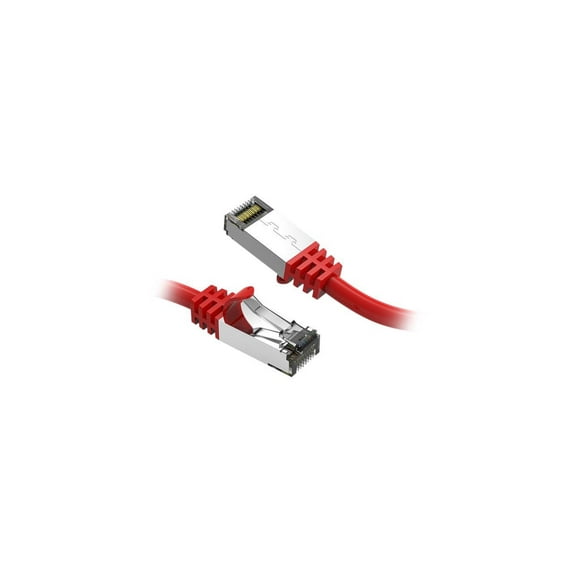 Nippon Labs Cat8 RJ45 1ft Ethernet Patch Internet Network LAN Cable, In/Outdoor, 26AWG, Shielded Latest 40Gbps 2000MHz, Weatherproof S/ftP -in Wall, Outdoor for Gaming/Router/Modem/PC/Switch (Red)