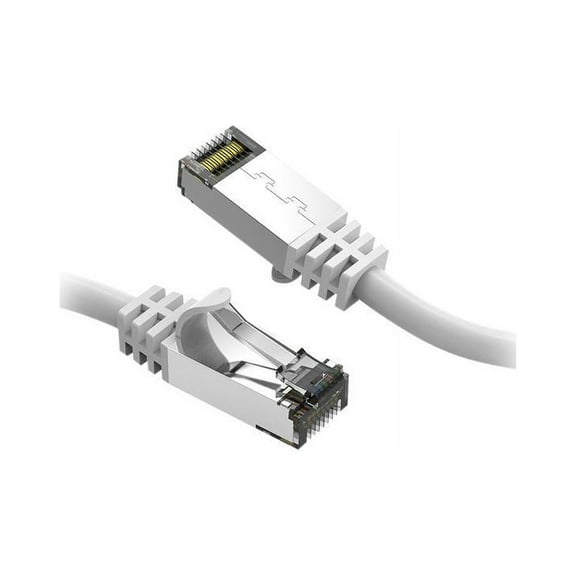 Nippon Labs Cat8 RJ45 1ft Ethernet Patch Internet Network LAN Cable, In/Outdoor, 26AWG, Shielded Latest 40Gbps 2000MHz, Weatherproof S/ftP -in Wall, Outdoor for Gaming/Router/Modem/PC/Switch (White)