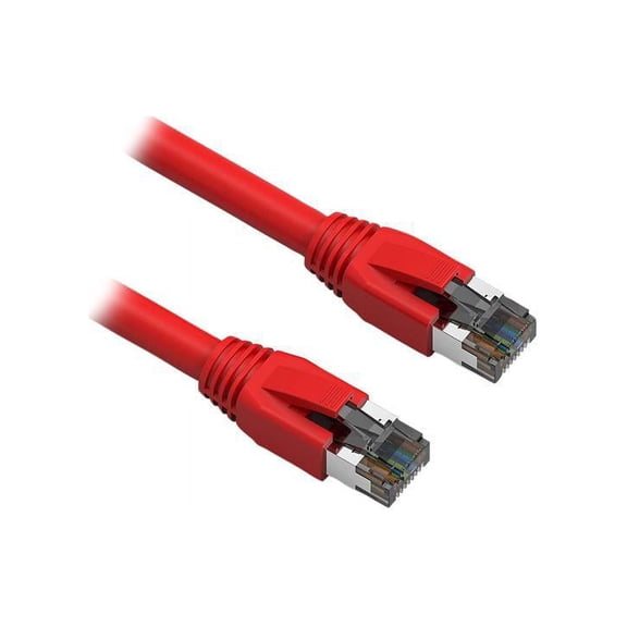 Nippon Labs Cat8 RJ45 2FT Ethernet Patch Internet Network LAN Cable, Indoor/Outdoor, 24AWG, Shielded Latest 40Gbps 2000Mhz, Weatherproof S/FTP for Router, PS4, PS5, Xbox, PoE, Switch, Modem (Red)