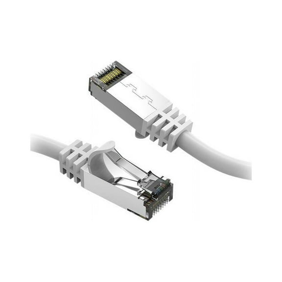 Nippon Labs Cat8 RJ45 2ft Ethernet Patch Internet Network LAN Cable, In/Outdoor, 26AWG, Shielded Latest 40Gbps 2000MHz, Weatherproof S/ftP -in Wall, Outdoor for Gaming/Router/Modem/PC/Switch (White)