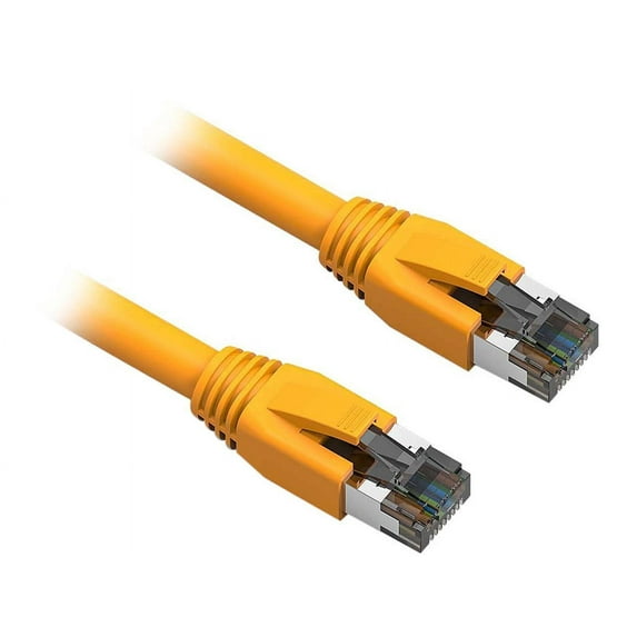 Nippon Labs Cat8 RJ45 35FT Ethernet Patch Internet Network LAN Cable, Indoor/Outdoor, 24AWG, Shielded Latest 40Gbps 2000Mhz, Weatherproof S/FTP for Router, PS4, PS5, Xbox, PoE, Switch, Modem (Yellow)