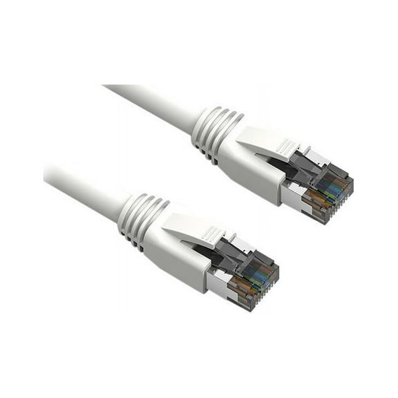 Nippon Labs Cat8 RJ45 3FT Ethernet Patch Internet Network LAN Cable, Indoor/Outdoor, 24AWG, Shielded Latest 40Gbps 2000Mhz, Weatherproof S/FTP for Router, PS4, PS5, Xbox, PoE, Switch, Modem (White)