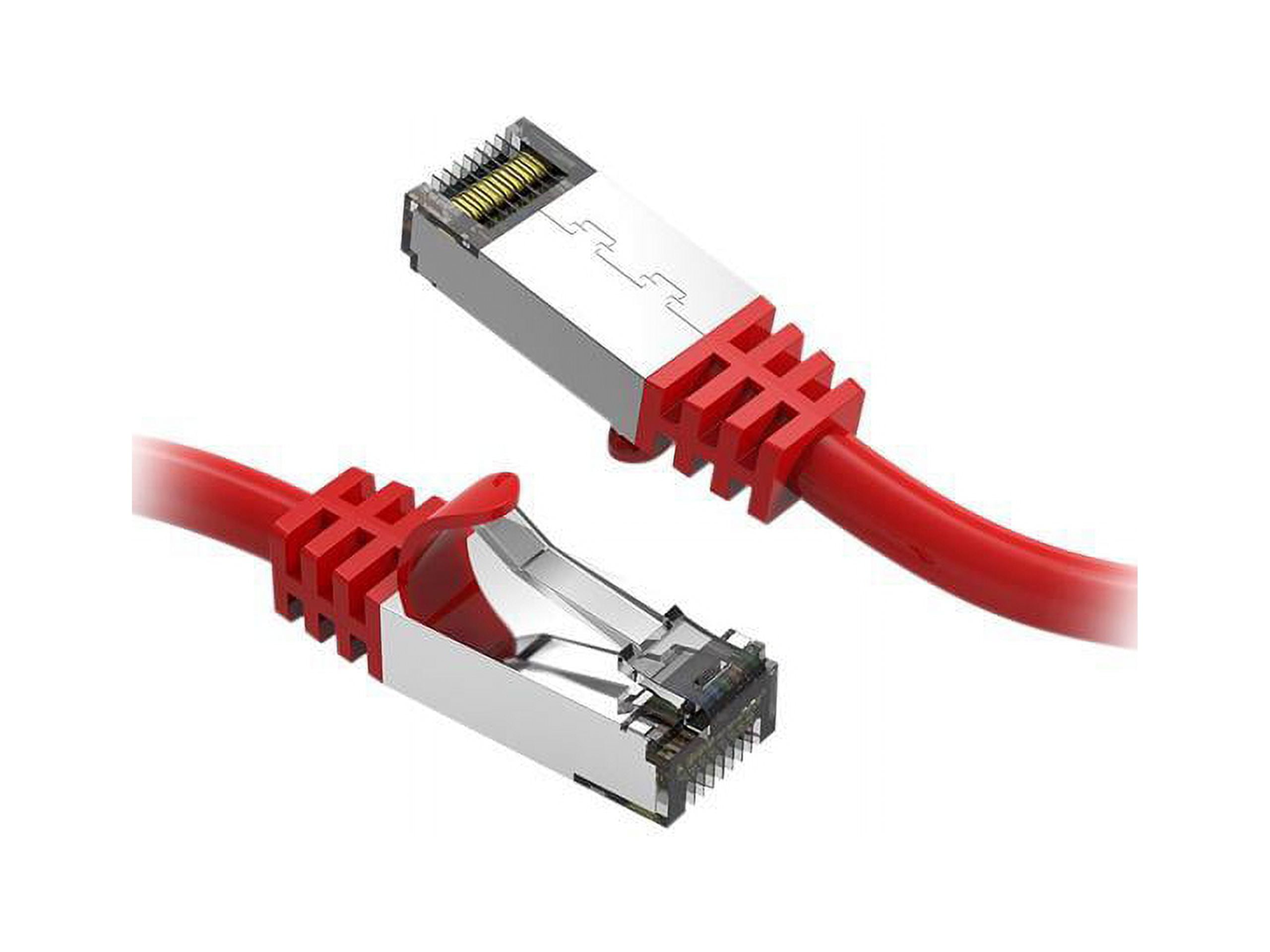 Nippon Labs Cat8 RJ45 5ft Ethernet Patch Internet Network LAN Cable, In/Outdoor, 26AWG, Shielded Latest 40Gbps 2000MHz, Weatherproof S/ftP -in Wall, Outdoor for Gaming/Router/Modem/PC/Switch (Red)