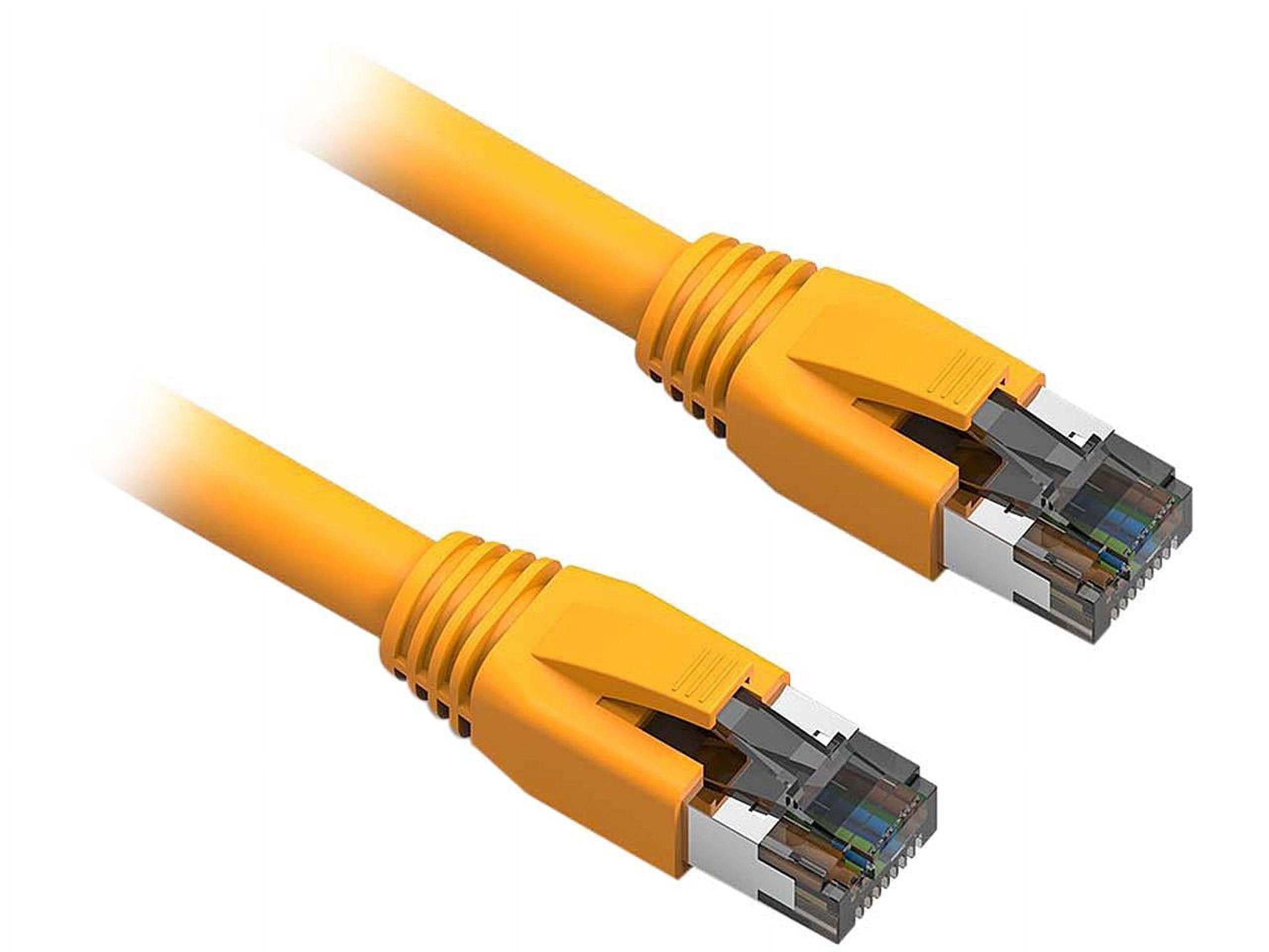 Nippon Labs Cat8 RJ45 7FT Ethernet Patch Internet Network LAN Cable, Indoor/Outdoor, 24AWG, Shielded Latest 40Gbps 2000Mhz, Weatherproof S/FTP for Router, PS4, PS5, Xbox, PoE, Switch, Modem (Yellow)