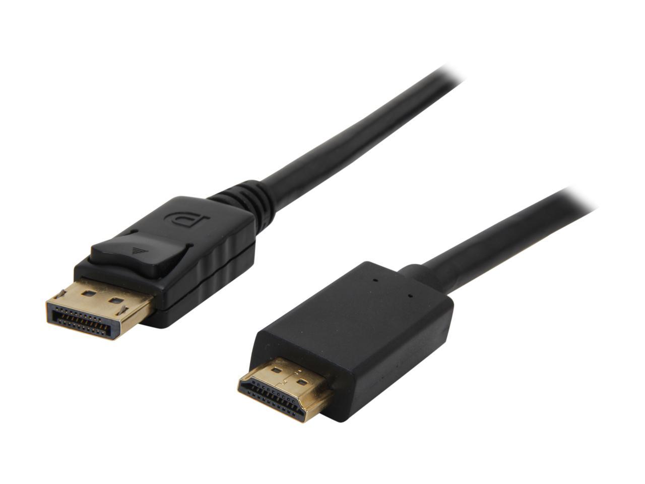 Nippon Labs DP-HDMI-6 6 ft. DisplayPort to HDMI Converter Cable Supporting VR / 3D / 4K, Black - DP to HDMI Adapter - (M/M) - image 1 of 3