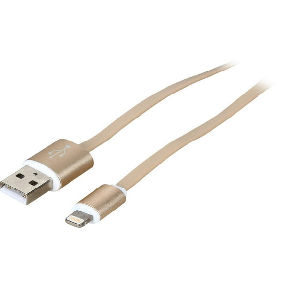 Nippon Labs USB-LI-6-GL Gold Aluminum MFI Lightning Flat Cable with Gold Connetors and Gold Cable
