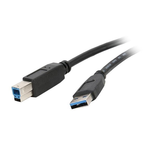 Nippon Labs USB3-6AB-2P 6 ft. USB 3.0 Type A Male to B Male Cable for Printer and Scanner, Black - 2 Packs
