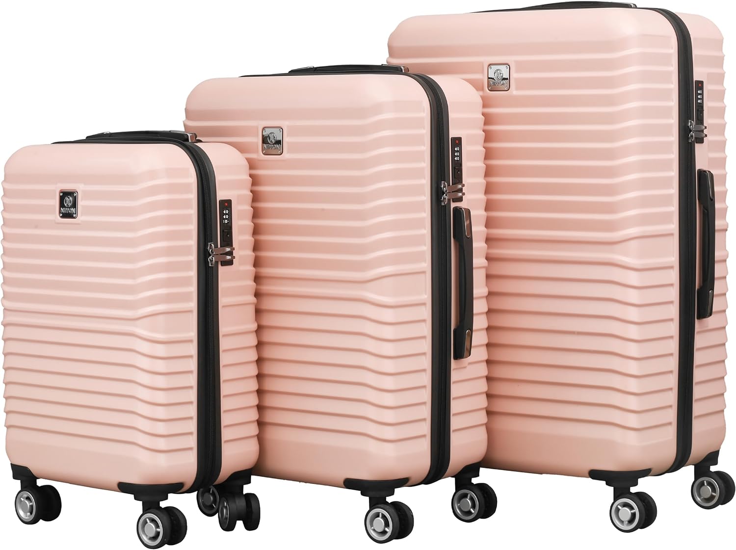 Nippon Luggage Nomad 3-Piece Rolling Hardside Spinner Suitcase Set with ...
