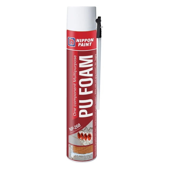 Nippon Paint 750ml Expandable PU Foam Sealant Spray for Walls Doors & Pipes-Waterproof Insulation Filler w/Minimal Shrinkage-Off-White Polyurethane Gap Sealer for Home & Industrial Use