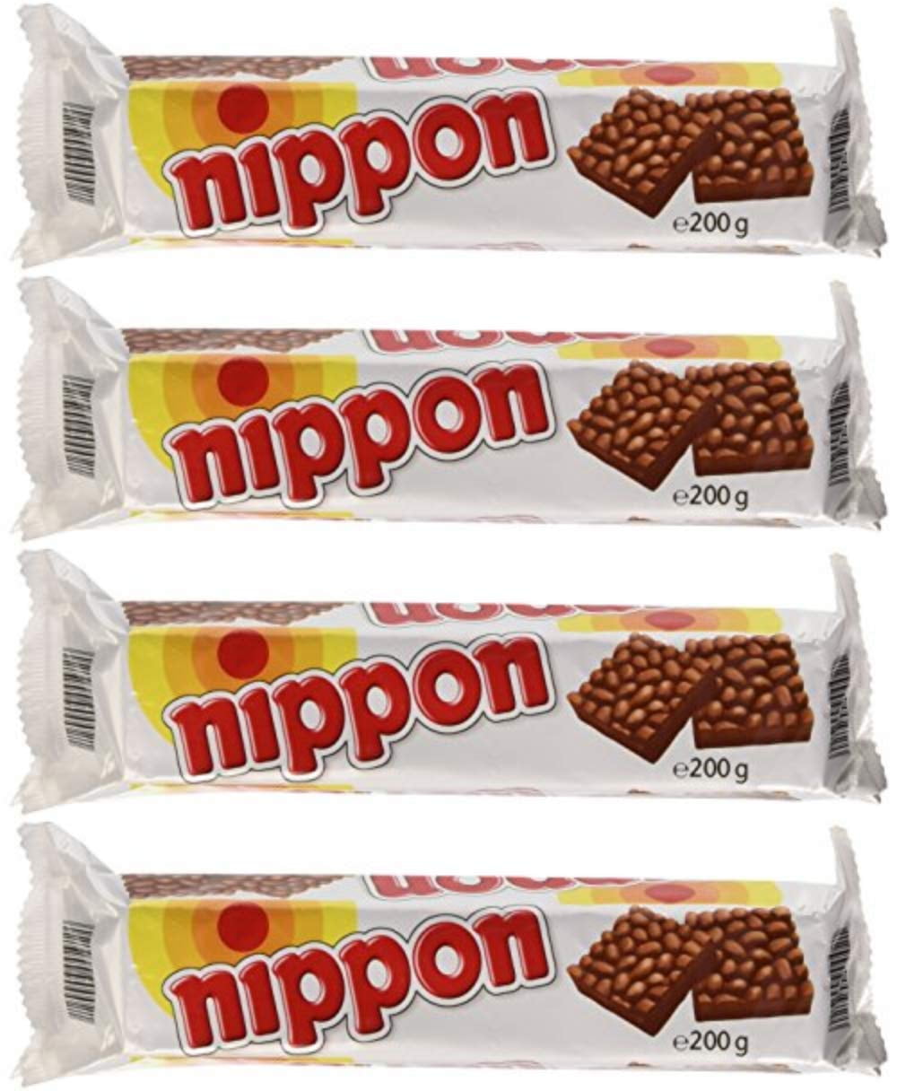 Nippon Puffed Rice Snacks with Chocolate 200g / 7.05oz, pack of 4