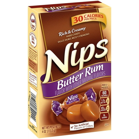 Nips Caramel Hard Candy, Butter Rum, 4 Oz