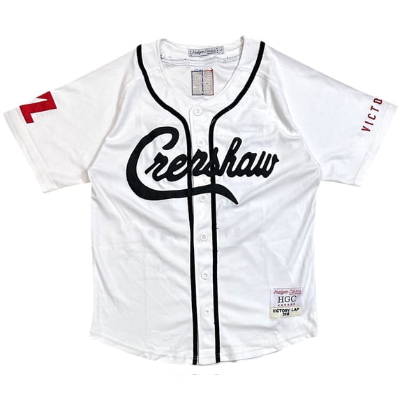 Nipsey Hussle Crenshaw Victory Lap Headgear Classics Embroidered Baseball Jersey (Large, White)