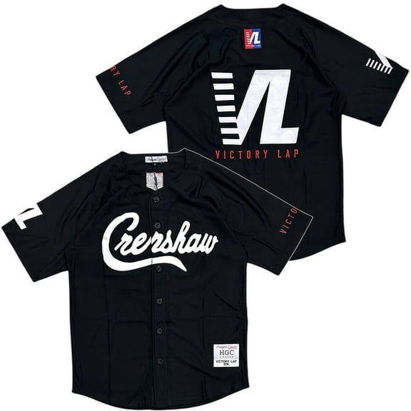 Nipsey Hussle Crenshaw Victory Lap Headgear Classics Embroidered Baseball Jersey (Medium, Black)