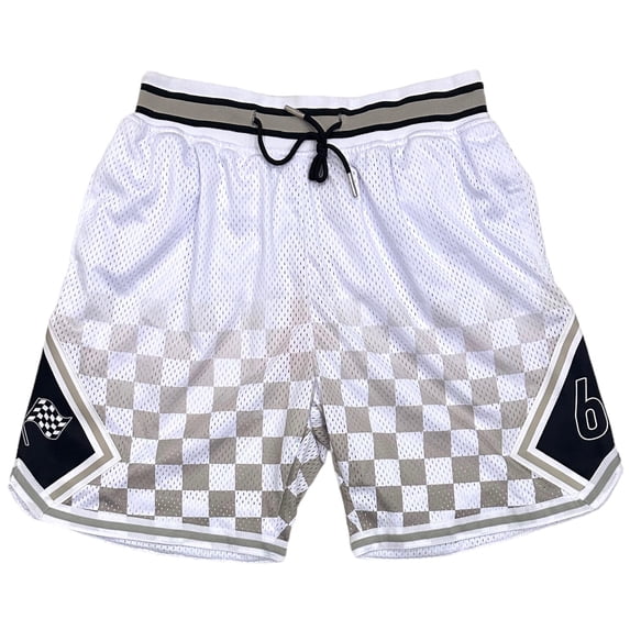Nipsey Hussle Men Headgear Classics Victory Lap 60 Embroidered Basketball Shorts (X-Large, White)