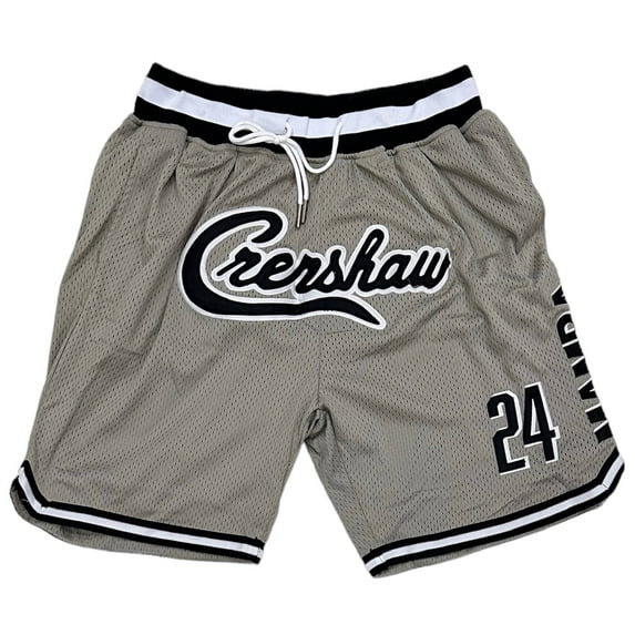 Nipsey Hussle X Kobe Bryant Headgear Classics Crenshaw Mamba Basketball Shorts (Small, Grey/Black)