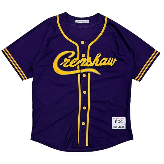 Nipsey Hustle Crenshaw X Kobe Bryant Men's Headgear Classics Embroidered Baseball Jersey (Small, Purple)