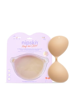 Adhesive Sticky Bra for Women, Reusable Silicone Push-Up Bra for Backless Dress, Strapless Support, Latte B