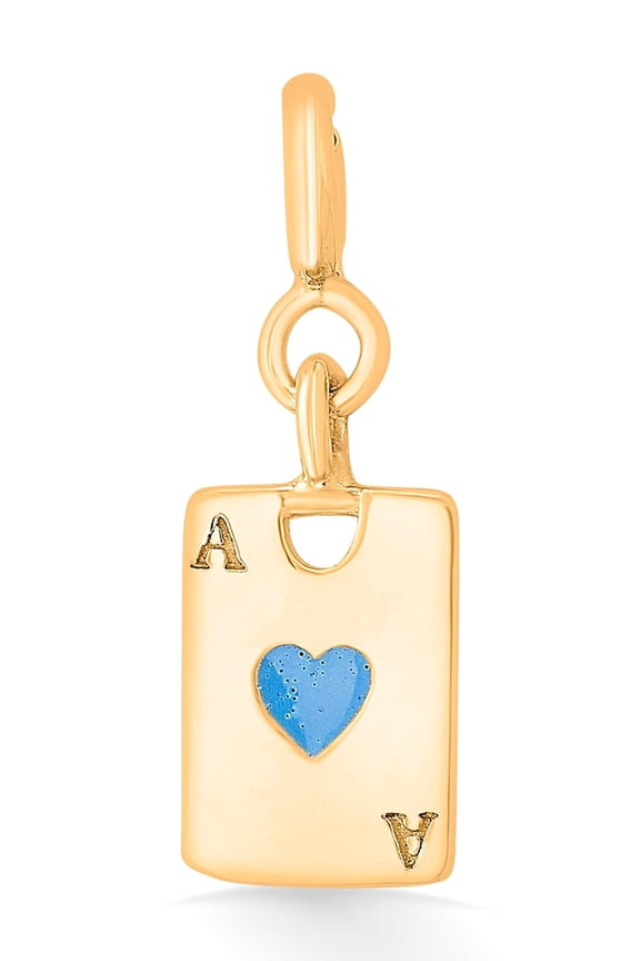 925 Sterling Silver Ace of Heart Charm Pendant