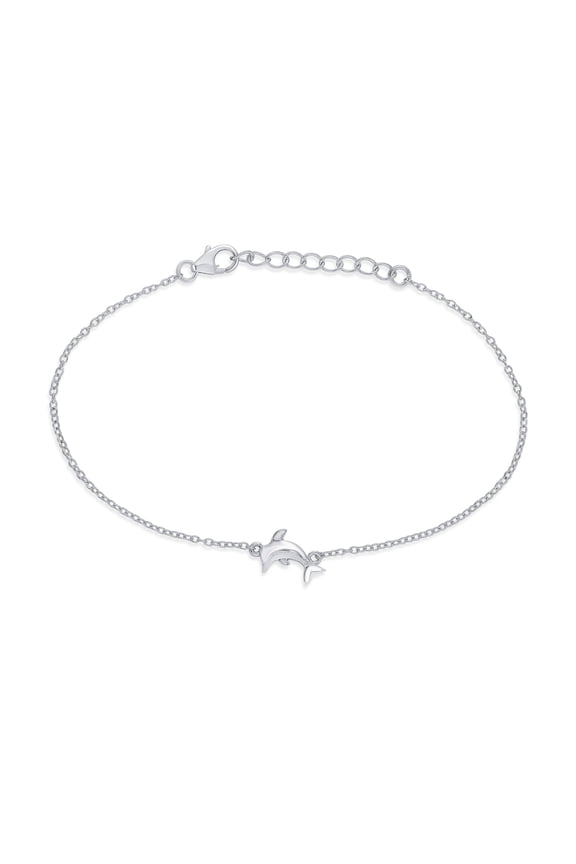 925 Sterling Silver Plain Dolphin Bracelet