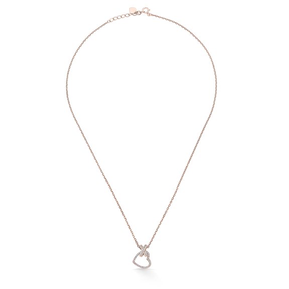 Nipura Rosegold Sterling Silver Cross My Heart Necklace