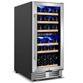 thumbnail image 1 of Nipus 15 Inch Wine Cooler Refrigerator,30 Bottle,Daul Zone,Low Noise Wine Fridge ,Built-in or Freestanding, 1 of 16
