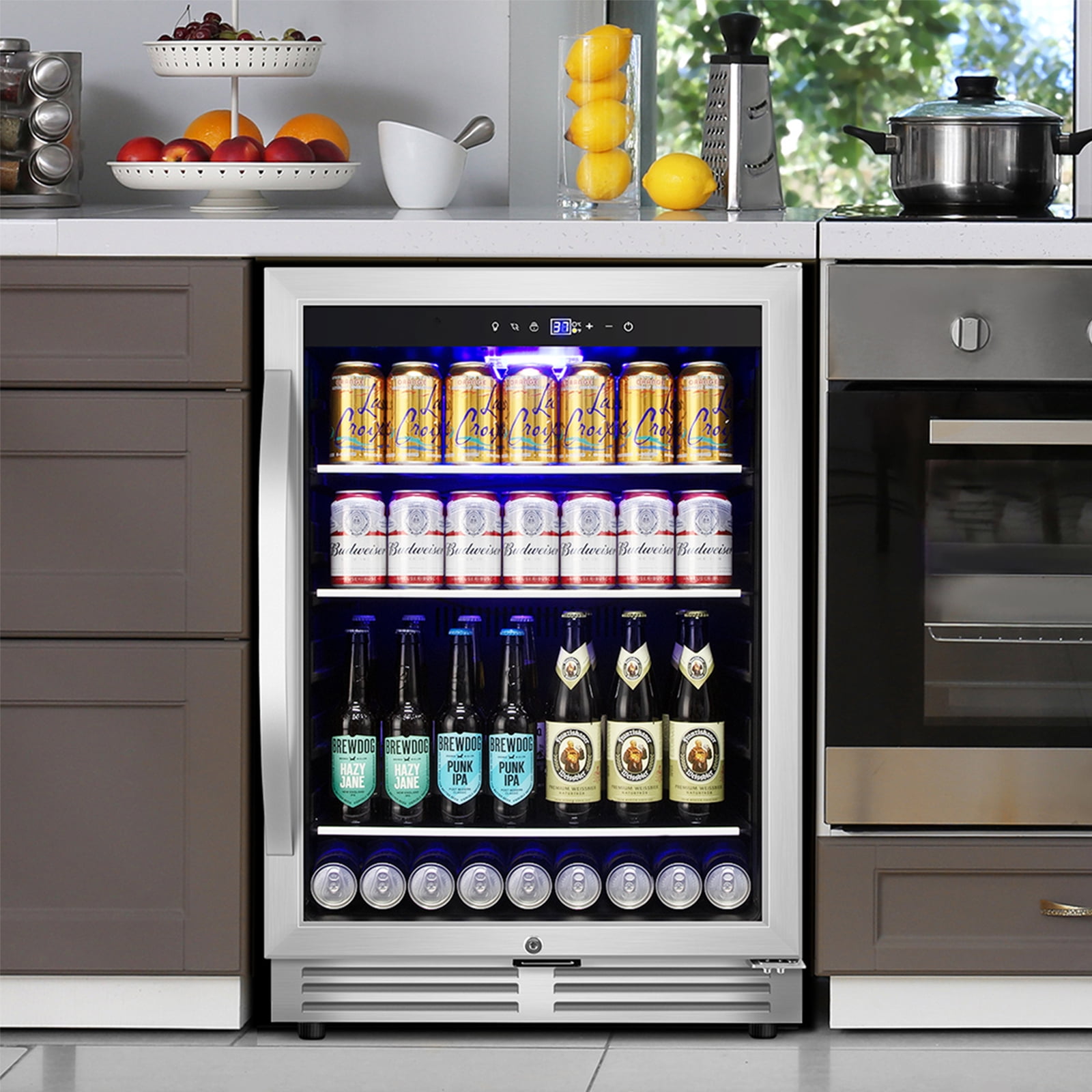 Nipus 24 inch Beverage Refrigerator Cooler,190 Can Mini Fridge Beverage Wine Cooler Under Counter