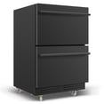 thumbnail image 1 of Nipus 24 Inch Double Drawer Beverage Refrigerator,180 Cans,Wine Beer Cooler Under Counter,2 Grid Organizer,for Indoor or Outdoor,Black, 1 of 11