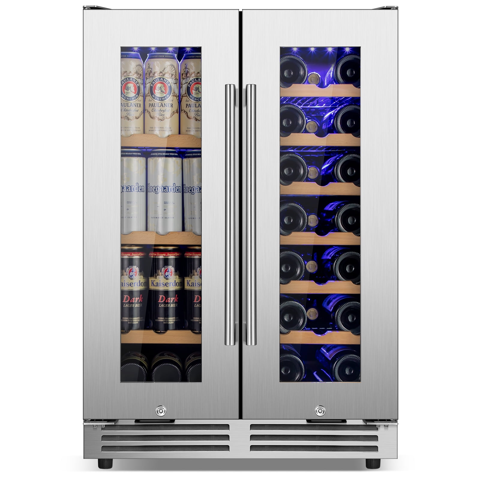 Nipus 24 inch Wine Cooler Beverage Cooler 20 Bottle and 57 Can Dual