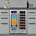 thumbnail image 1 of Nipus 24 inch Wine Cooler Beverage Refrigerator,Dual Zone with Glass Door, Built-in/Freestanding Beverage Fridge with Upgraded 20 Bottles and 60 Cans Large Capacity, 1 of 9