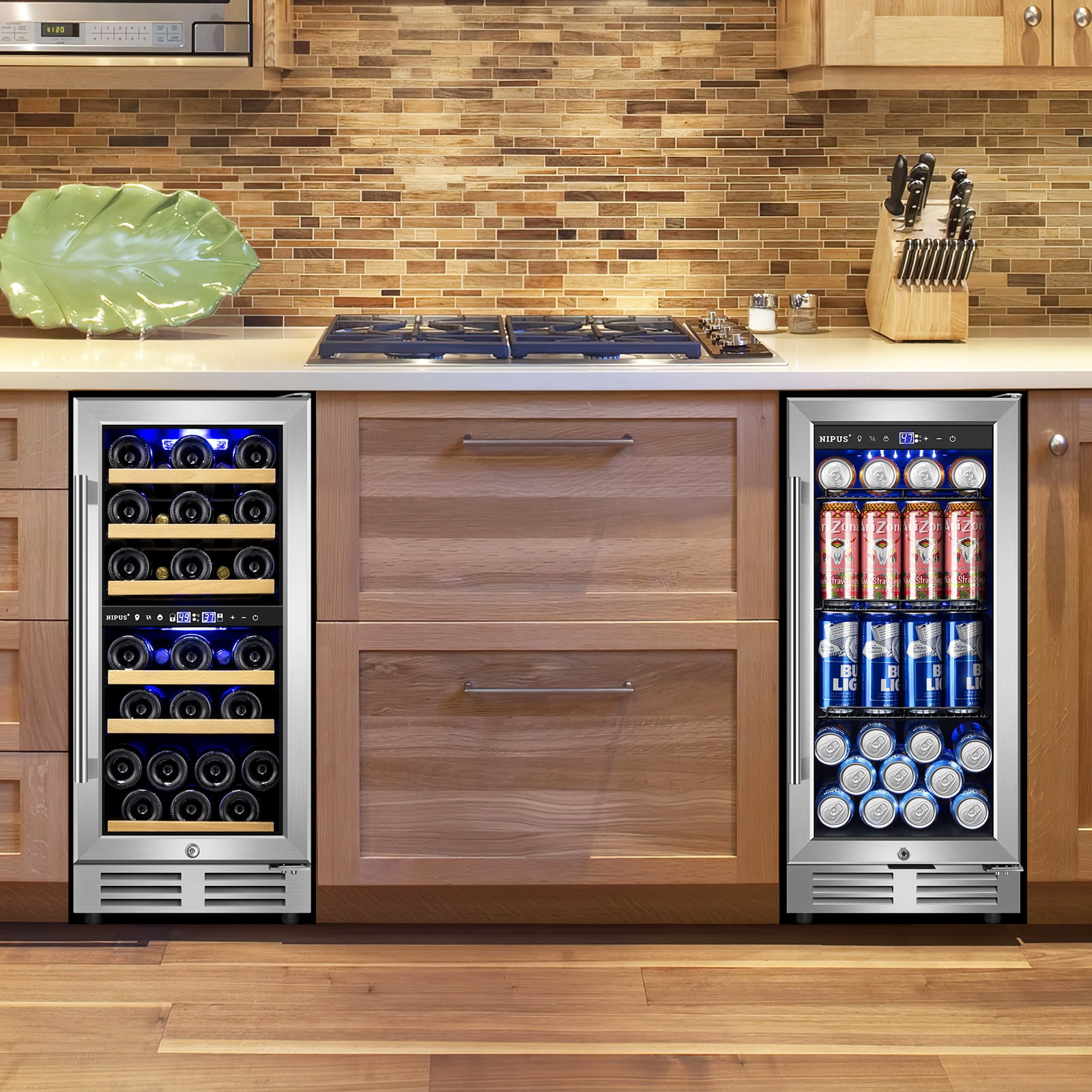 Nipus 30" Wine and Beverage Refrigerator, 30 Bottles Dual Zone Wine