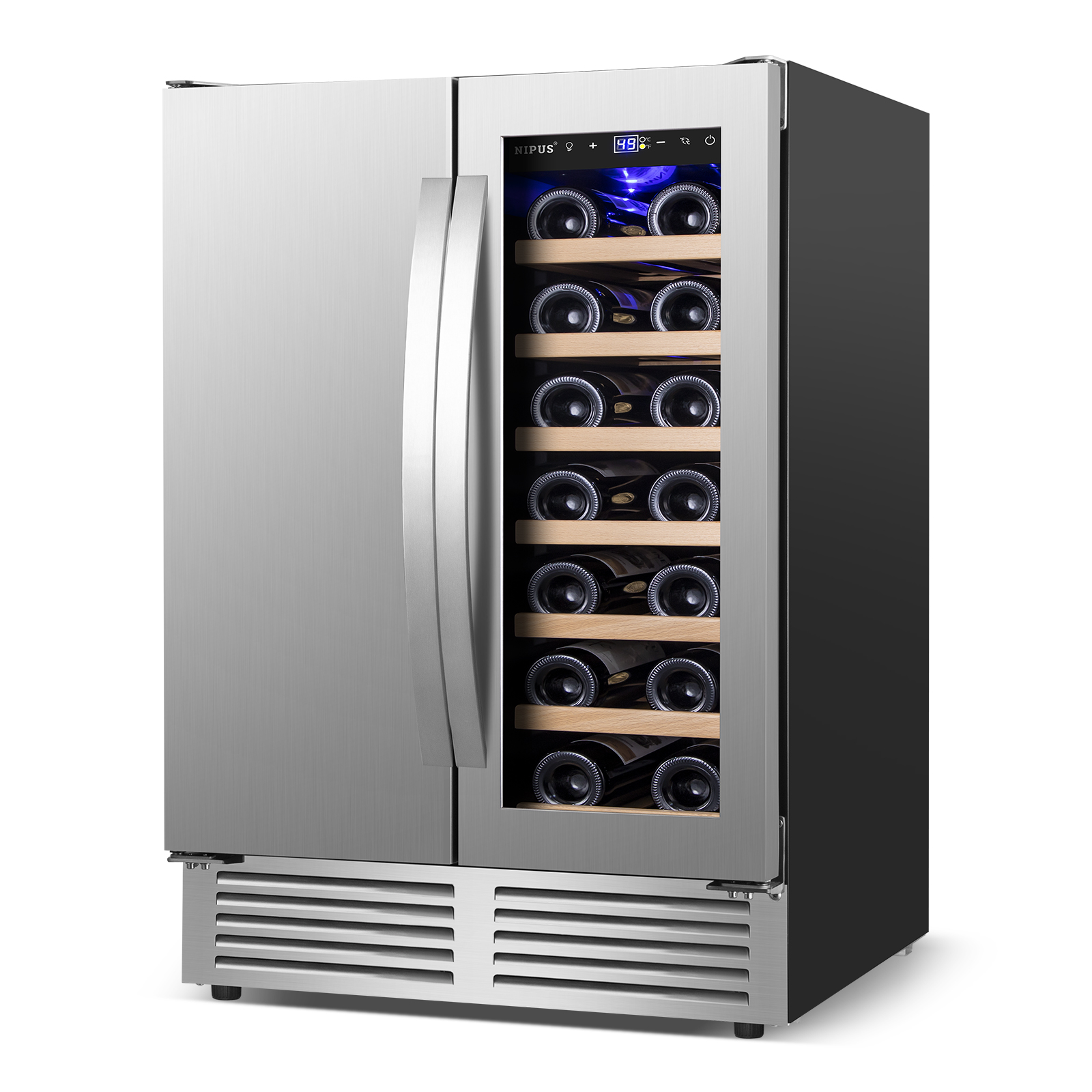 Nipus Wine and Beverage Refrigerator,24 Inch Dual Zone Wine Cooler