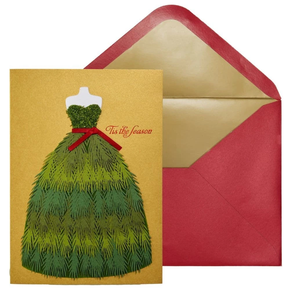 Niquea.D, Pine Bough Dress Christmas Card