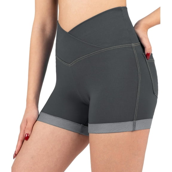NirJEANS Women's Short Jeggings - Sexy Jeans Shorts For Women, High Waisted Crossover Women's Jeggings Booty Shorts for Women (8 4", Grey Jeans)