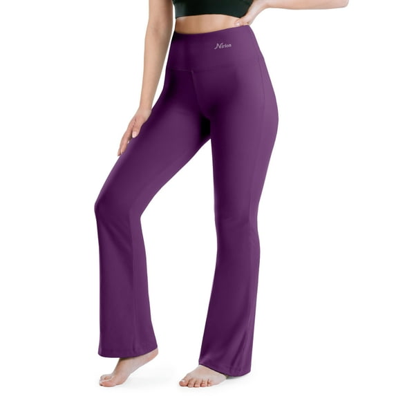 NirLUX Bootcut Yoga Pants - Soft Leggings For Women Regular & Plus Size Womens Leggings Tummy Control For Gym & Yoga (10 28", Purple)
