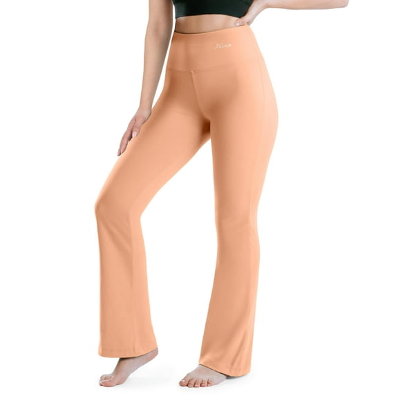 NirLUX Bootcut Yoga Pants - Soft Leggings For Women Regular & Plus Size Womens Leggings Tummy Control For Gym & Yoga (12 32", Cork)