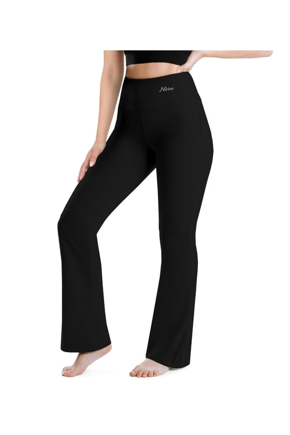 NirLUX Bootcut Yoga Pants - Soft Leggings For Women Regular & Plus Size Womens Leggings Tummy Control For Gym & Yoga (16 28", Black)